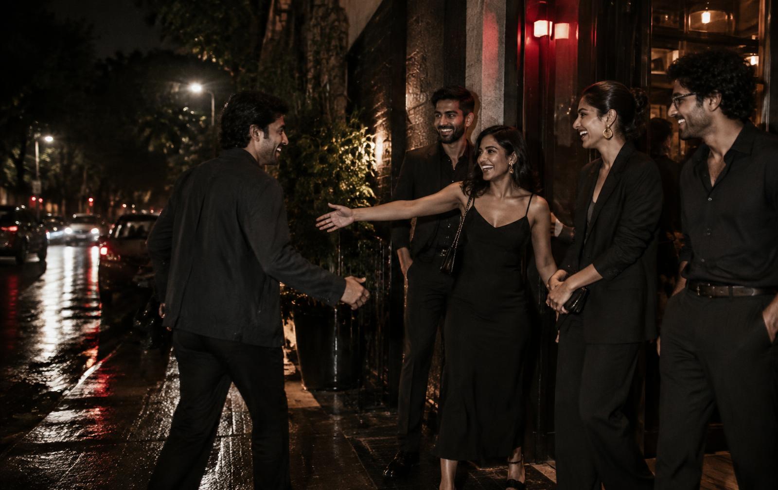 People meeting on a Bangalore night out